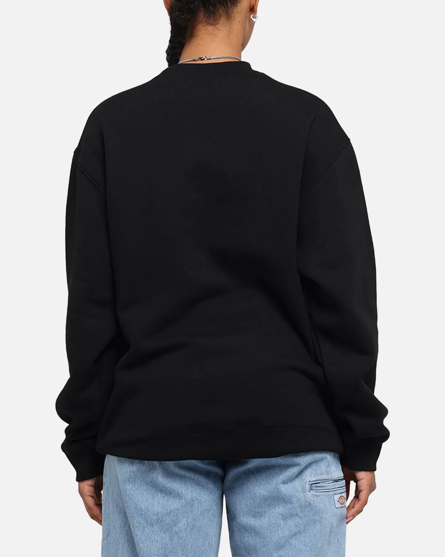 S Double Shawn Script Crewneck Black