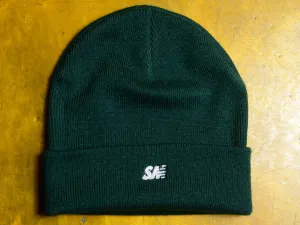SM Classic Micro Embroidered Cuff Beanie - Forest / White