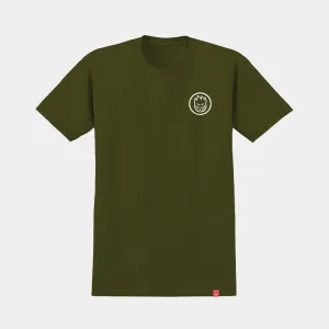 SPITFIRE SWIRLED CLASSIC TEE - MILITARY GREEN/WHITE