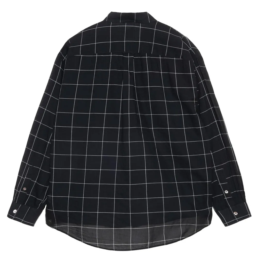 STSSY LIGHT WEIGHT CLASSIC SHIRT // BLACK WINDOWPANE