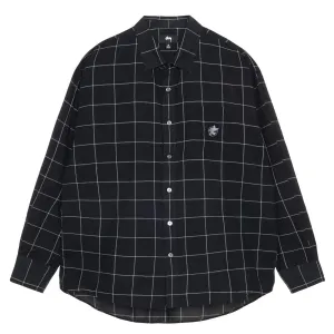 STSSY LIGHT WEIGHT CLASSIC SHIRT // BLACK WINDOWPANE