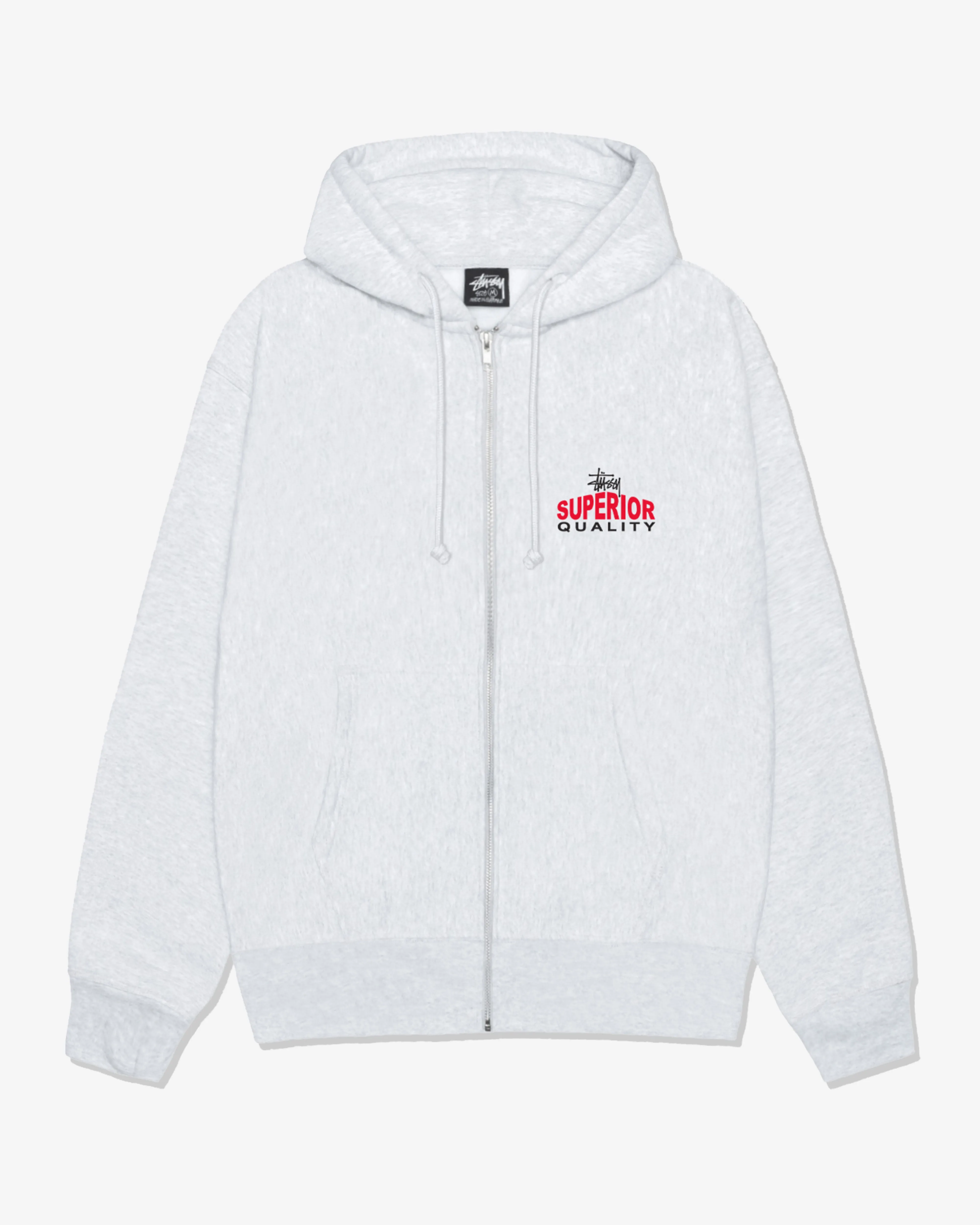 Stssy - Men's Superior Quality Zip Hoodie - (Ash Heather)