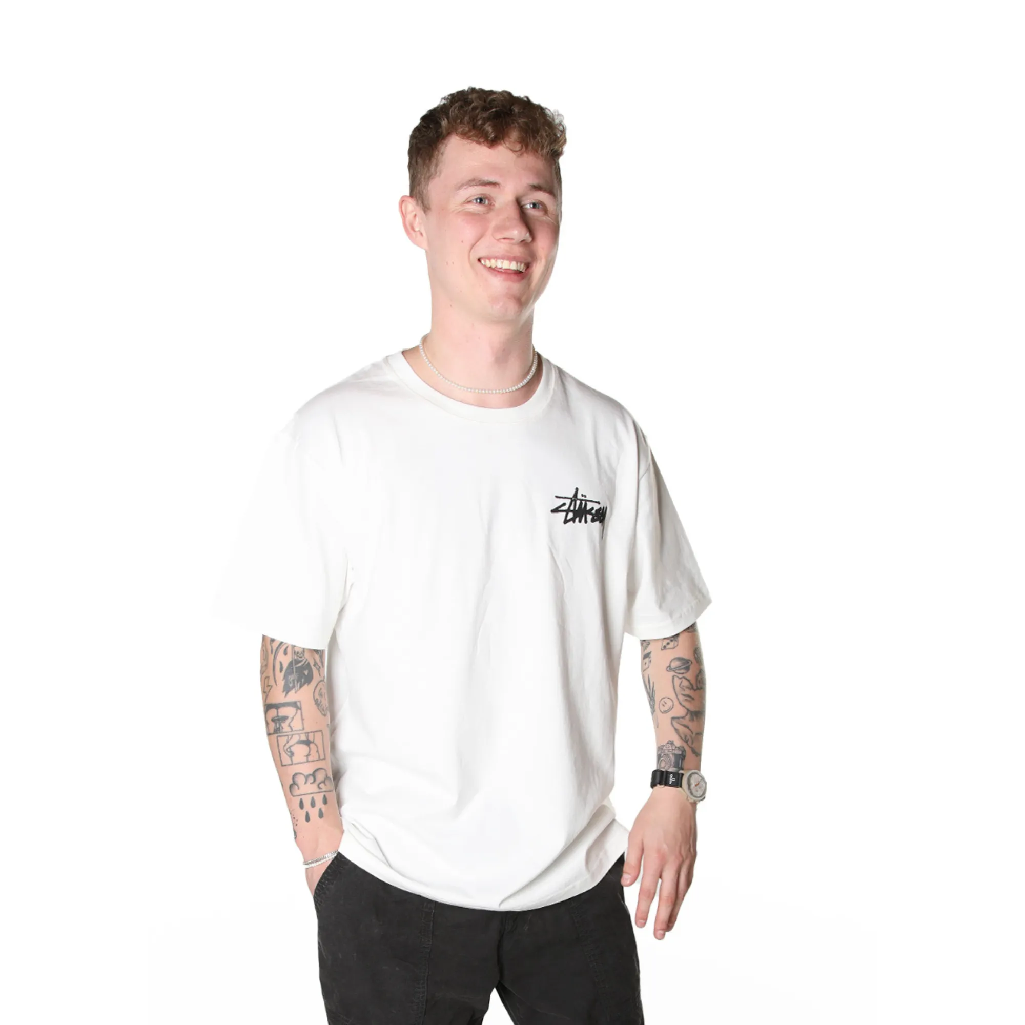 Stssy Old Phone T-shirt Natural