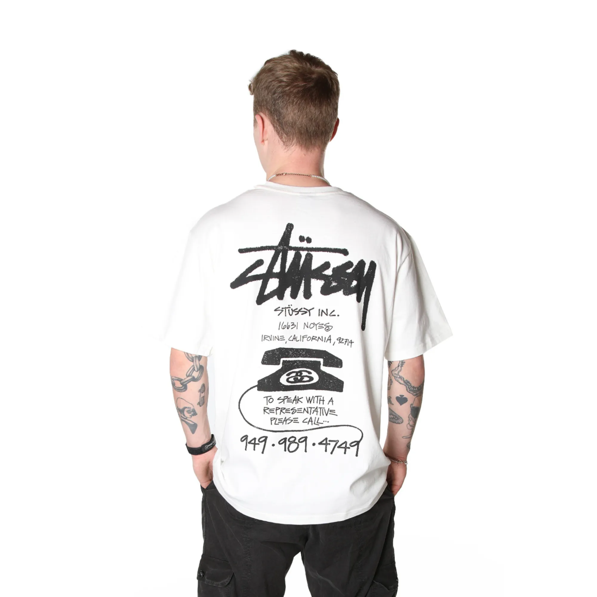 Stssy Old Phone T-shirt Natural