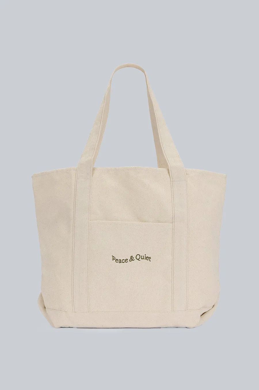 THE MUSEUM OF PEACE AND QUIET WORDMARK BOAT TOTE BONE