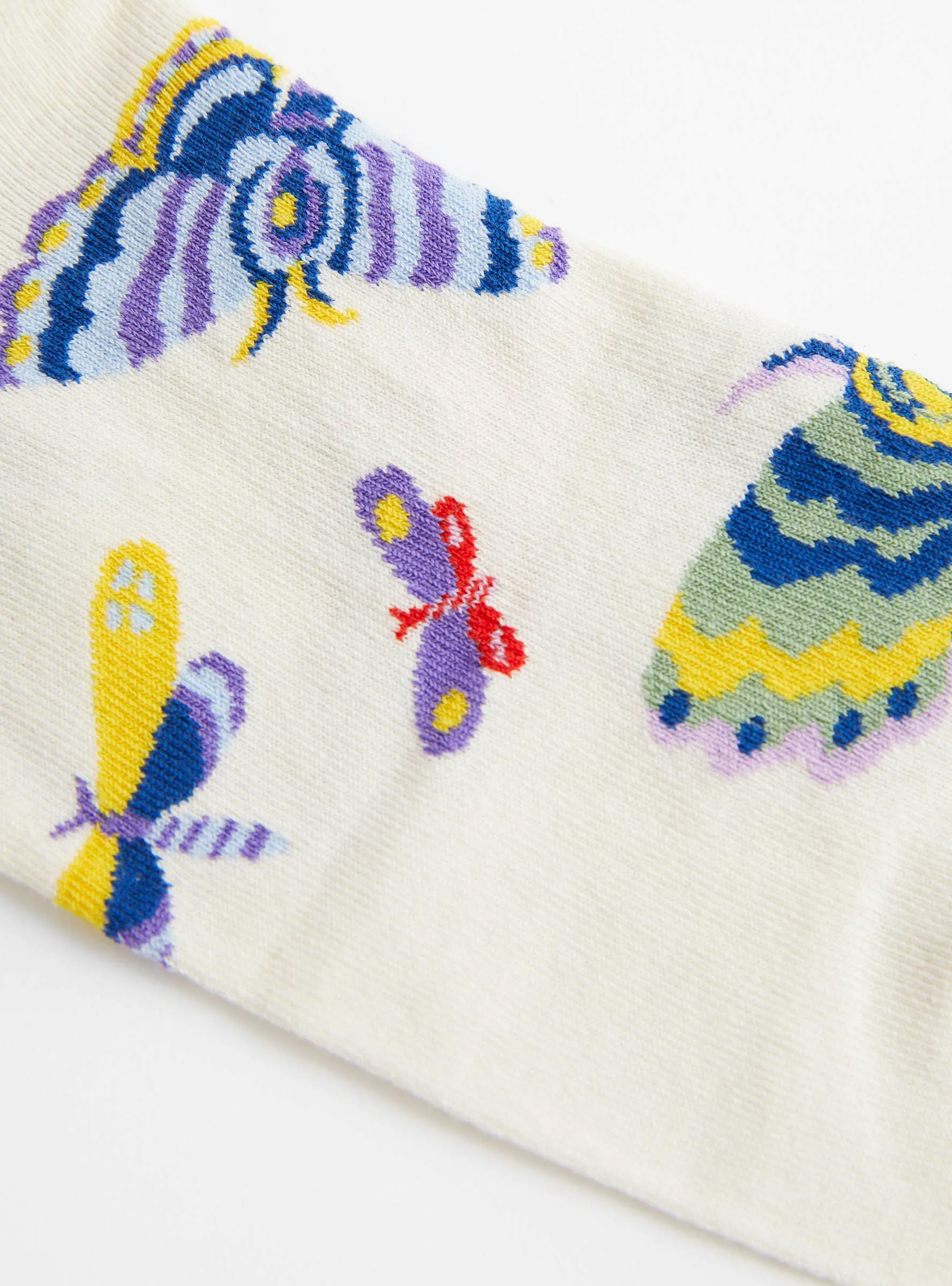 Tiger No Show Socks Natural Butterflies