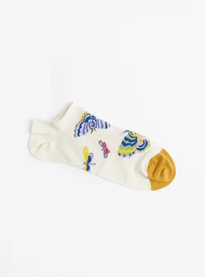 Tiger No Show Socks Natural Butterflies