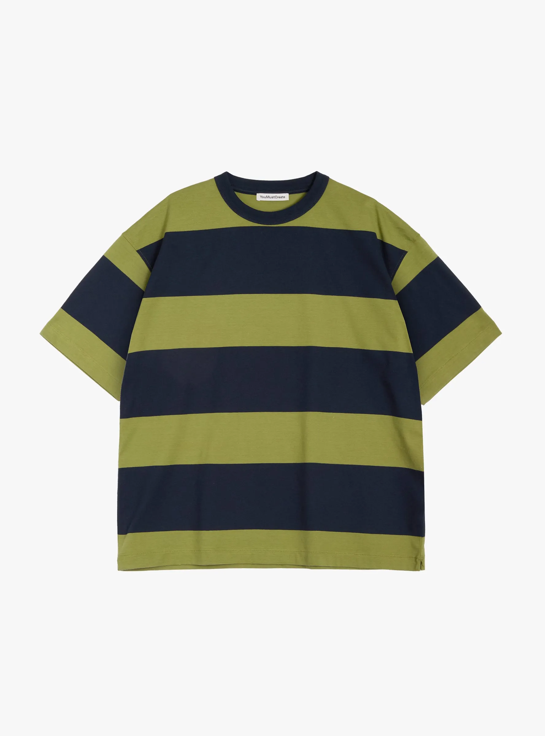 Triple Stripe T-Shirt Navy and Green