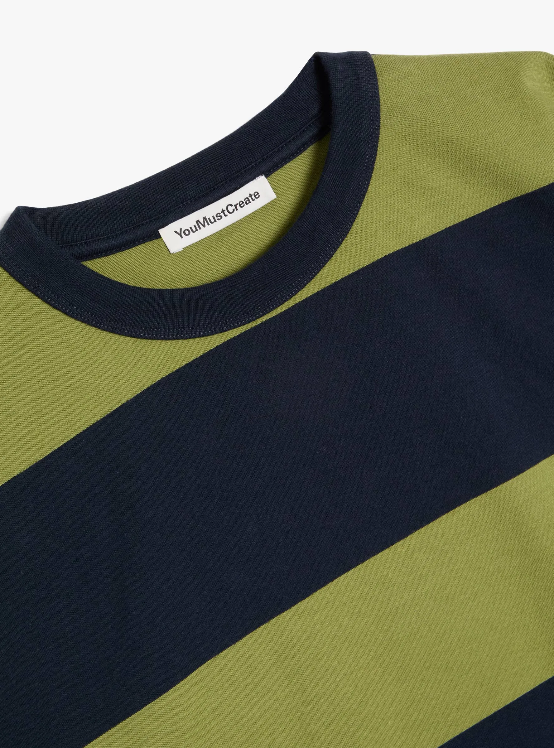 Triple Stripe T-Shirt Navy and Green
