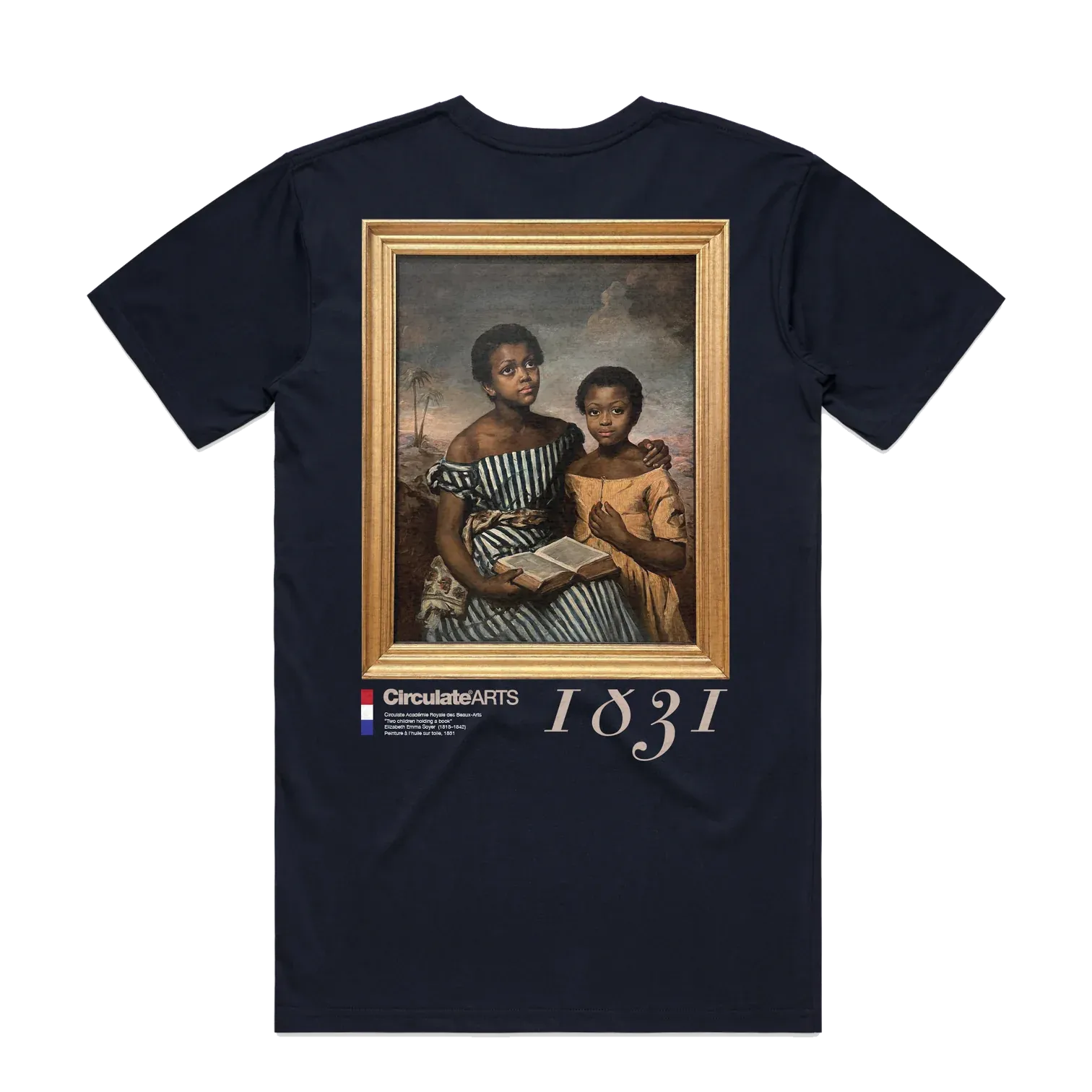 Two Girls T-Shirt- Navy