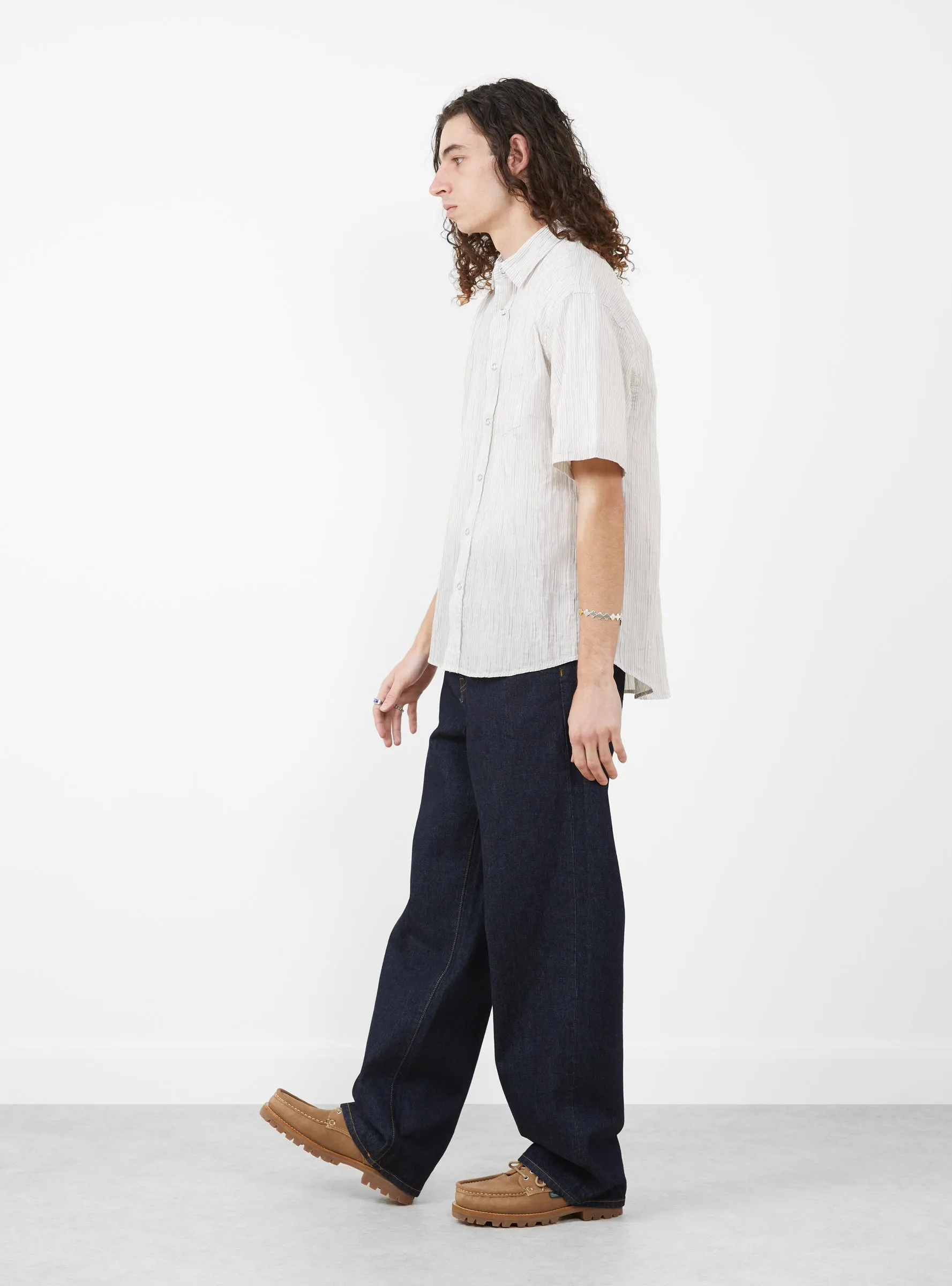 Wavy Striped Shirt Natural