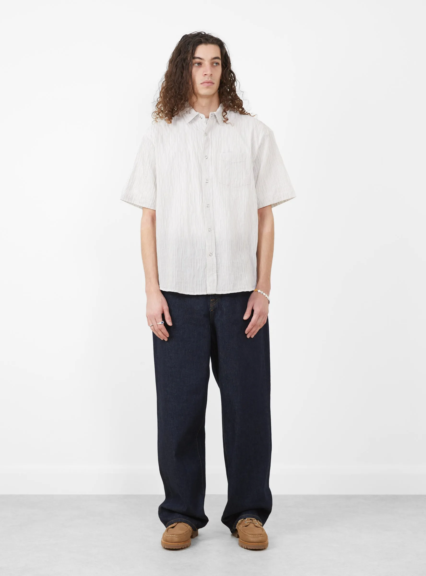 Wavy Striped Shirt Natural
